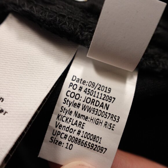 Nine West Kick Flare Jeans Women’s Size 10 Black High Rise Coated Denim Waxed - Picture 12 of 12